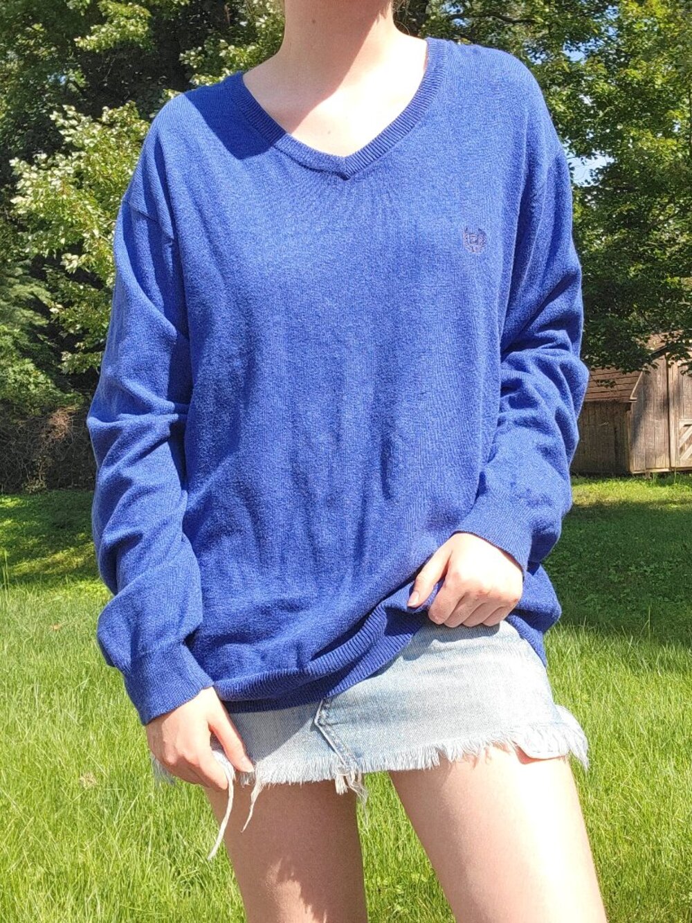 ❝ CHAPS cashmere blend blue sweater 🪼. ❞